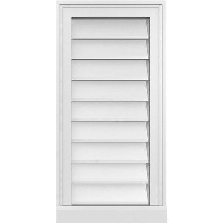 Ekena Millwork Vertical Surface Mount PVC Gable Vent w/ 2"W x 2"H , Brickmould Sill Frame, 14"W x 28"H GVPVE14X2803SN